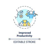 2d bewerkbare verbeterd produktiviteit dun lijn icoon concept, geïsoleerd vector, veelkleurig illustratie vertegenwoordigen stem assistent. vector