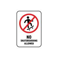 Nee skateboarden verbod teken sjabloon vector