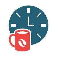 koffie tijd vector glyph twee kleur pictogrammen voor persoonlijk en reclame gebruiken.