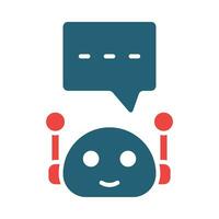 Chatbot vector glyph twee kleur pictogrammen voor persoonlijk en reclame gebruiken.