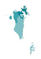 vector geïsoleerd illustratie van vereenvoudigd administratief kaart van bahrein. borders van de gouvernementen, Regio's. kleurrijk blauw khaki silhouetten.