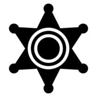 sheriff badge glyph icon vector