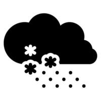 besneeuwde glyph-pictogram vector