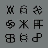 zwarte abstracte logo-collectie vector