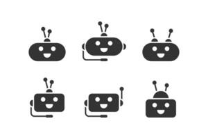 Chatbot icoon set. robot chatten. vector illustratie ontwerp.