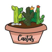 groep van verschillend gekleurde cactus Aan een pot vector illustratie