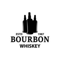 whisky logo ontwerp oud drinken fles gemakkelijk stijl retro wijnoogst bar restaurant sjabloon illustratie vector