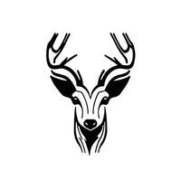 silhouet zwart hert gezicht icoon, hert logo concept vector illustratie