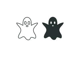 geest icoon. schaduw monster illustratie symbool. teken halloween decoratie vector