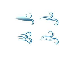 wind icoon set. lucht adem illustratie symbool. teken stromen wind vector