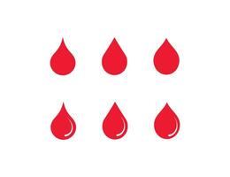 rood bloed laten vallen icoon set. rood druppeltje illustratie symbool. teken geneeskunde vector