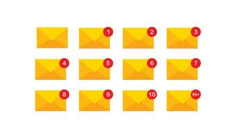 nieuw bericht icoon set. brief illustratie symbool. teken postvak IN e-mail vector