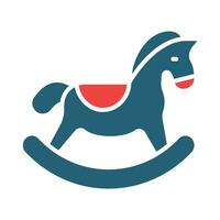 paard speelgoed- glyph twee kleur icoon ontwerp vector