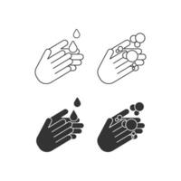 hand- het wassen icoon. ontsmetten hand- symbool. teken desinfecteren vector. vector