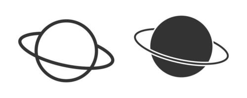 Saturnus icoon. planeet en ring symbool. teken ruimte vector. vector