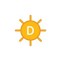 vitamine d zon icoon. zonneschijn symbool. teken d3 vector. vector