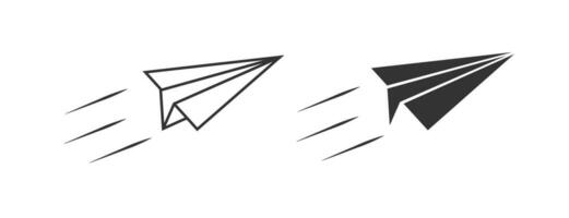 vliegend papier vlak icoon. origami symbool. teken creatief vliegtuig vector. vector