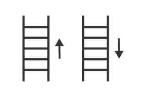 houten verticaal trap omhoog en naar beneden icoon. bouw gereedschap symbool. teken ladder vector. vector