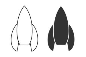 raket icoon. ruimteschip symbool. teken ruimtevaartuig vector. vector