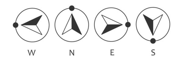 compas icoon. westen, noorden, oosten, zuiden pijl richting symbool. teken navigatie vector. vector