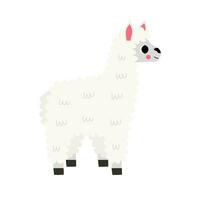 vector illustratie van schattig tekenfilm alpaca geïsoleerd Aan wit achtergrond.