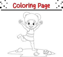 grappig weinig meisje kleur boek bladzijde vector