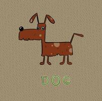 gelukkig hond karakter golvend vector dier sticker.