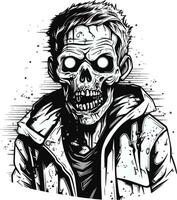 ondood incarnatie zombie vector ontwerp grimmig ondood vector persona vol lichaam zombie