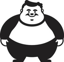 gewichtig elegantie zwart logo van een stout figuur mollig persona elegant vector logo voor zwaarlijvigheid bewustzijn