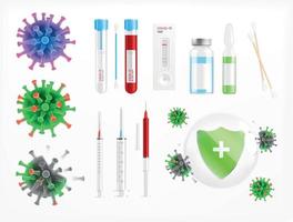 coronavirus vaccin realistische set vector