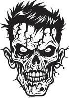 zombies onhandelbaar visie vector ontwerp zombies gestoord embleem gek schedel
