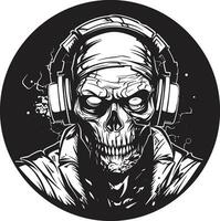 lijkkleurig dj uitstraling zombie koptelefoon styling zombie ritmisch echo elegant koptelefoon vector