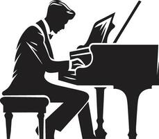 sleutel beroertes meester zwart vector icoon ritmisch pianist vector ontwerp