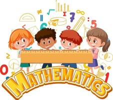 wiskundepictogram met hulpmiddelen voor kinderen en wiskunde vector