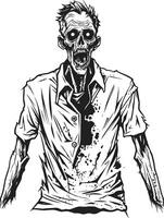 kwaadaardig vector indruk zombie zombie Apocalypse pas vol lichaam vector
