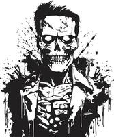 cyborg opwekking zombie vector icoon ondood machine samenvoegen vector ontwerp