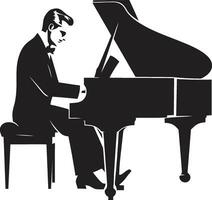 musical savant vector ontwerp piano sonate artiest zwart icoon