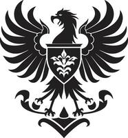 soeverein ridderlijk symbool zwart vector icoon imposant vector jas van armen zwart ontwerp