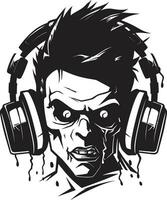 zombie dj ritme blitz vector icoon zombie dansvloer fusie zombie vector