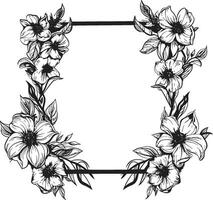 ingewikkeld bloemblad bijlage zwart kader ontwerp chique botanisch omhelzing vector bloem icoon