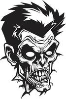 afschuwelijk zombie embleem mascotte vector zombie mascotte indruk vector ontwerp