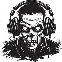 zombie dj reeks vector ontwerp ondood club mengen zombie dj vector icoon