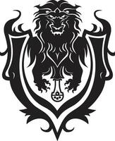 Koninklijk ridderlijk embleem zwart vector icoon heraldisch schild silhouet vector ontwerp