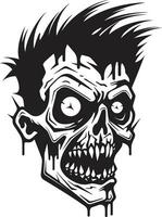 ongebreideld ondood symbool vector ontwerp zombies verminking gek schedel icoon