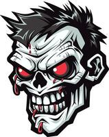 zombie maat mascotte vector illustratie griezelig maatje zombie mascotte vector