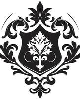 edele zwart jas van armen vector ontwerp elegant heraldisch kam zwart vector icoon