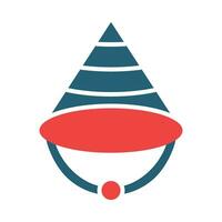 conisch hoed glyph twee kleur icoon ontwerp vector