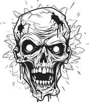 zombies wanordelijk rage vector ontwerp zombies ongecontroleerd schedel vector icoon