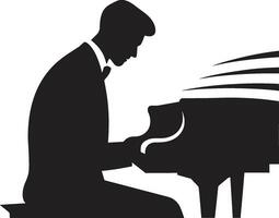 musical savant vector ontwerp piano sonate artiest zwart icoon