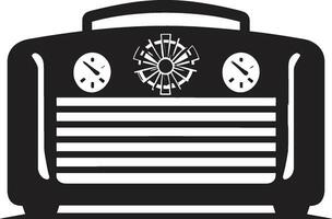 gedenkwaardig radio troosten zwart icoon erfgoed audio apparaat vector zwart ontwerp